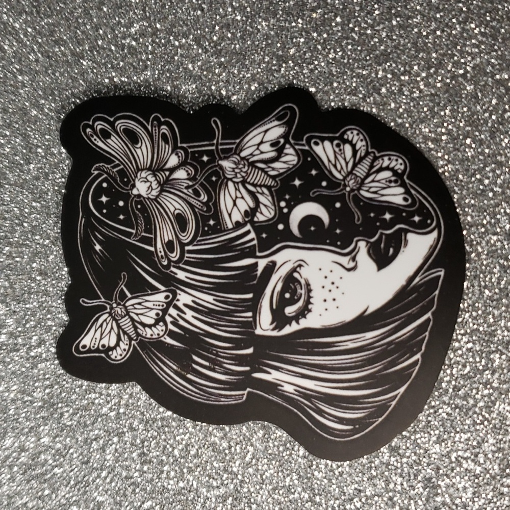 ART Gothic Butterfly woman WATERPOOF Sticker